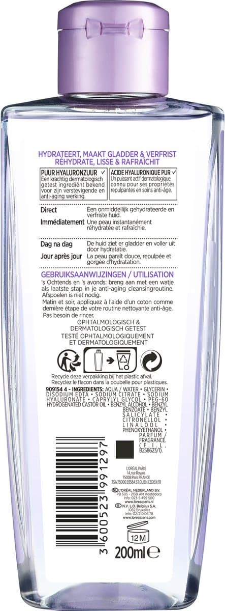 L'Oréal Paris Revitalift Volumegevende Toner - Gezichtsreiniger met hyaluronzuur - 200 ml thumbnail 2