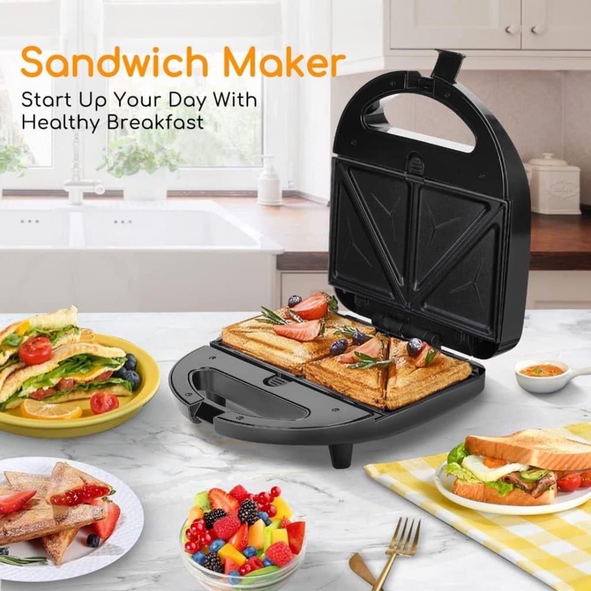 Contactgrill met uitneembare platen - Tosti ijzer - Panini Grill - Grill - Contactgrill - Uitneembare platen - Makkelijk schoon te maken - Grill appartaat - Verschillende progamma's thumbnail 8