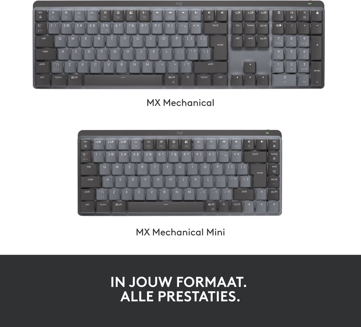 Logitech MX Mechanical Mini - Toetsenbord - QWERTY ISO - Grijs thumbnail 7