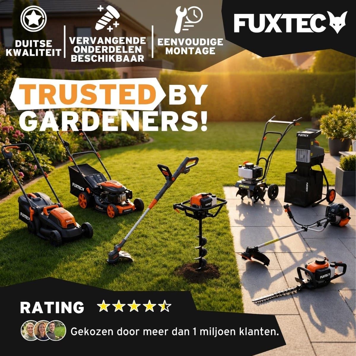 Fuxtec accu-beluchterset 40v Fx-e2ve38set met 2 batterijen en lader, 2-in-1, 38 cm breed thumbnail 5