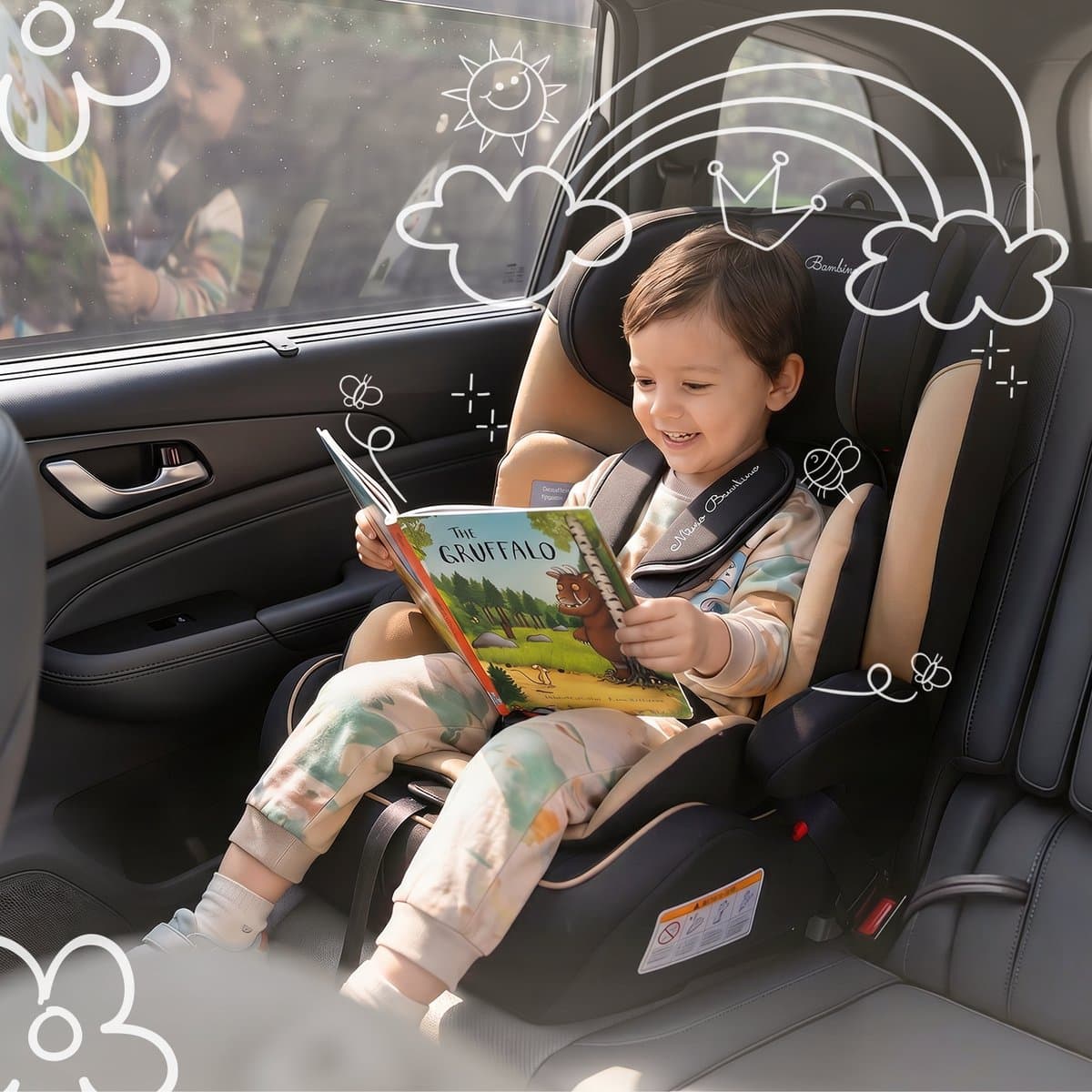 Mino Bambino i-Size Autostoel – Isofix - Groep 1/2/3 9-36 kg (76 tot 150 cm) - 15 maanden tot 12 jaar – Taupe thumbnail 2