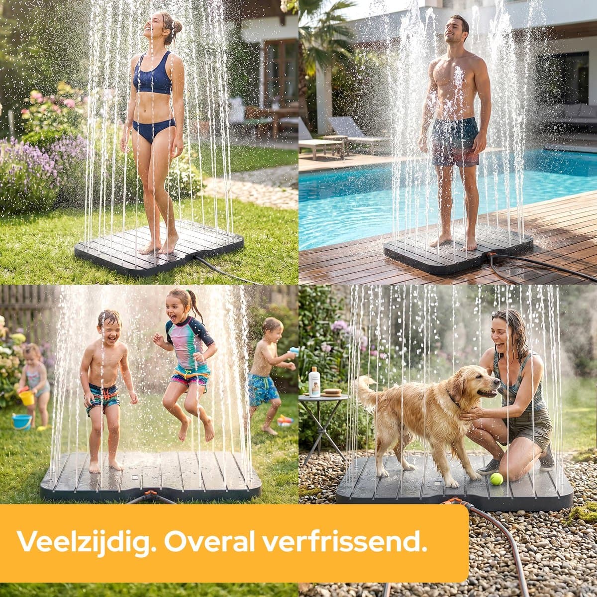 AREBOS Bodendouche Tuindouche Zwembaddouche Saunadouche Voetbediening Antislip thumbnail 4