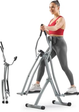 Productfoto van Crosstrainer - Elliptical trainer - Thuis trainen - Inklapbaar ontwerp - 762 mm staplengte - Zwart