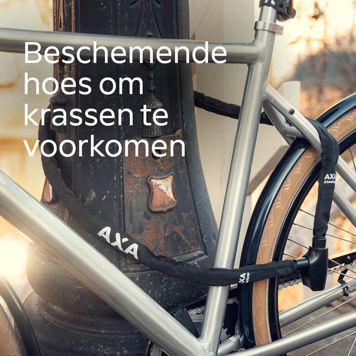 AXA Absolute 9-90 ART 2 Kettingslot – 90 cm – Fietsslot met keurmerk – Sterk slot met stalen ketting – Voor elektrische fiets, fatbike en bakfiets – Inclusief sleutelservice thumbnail 3