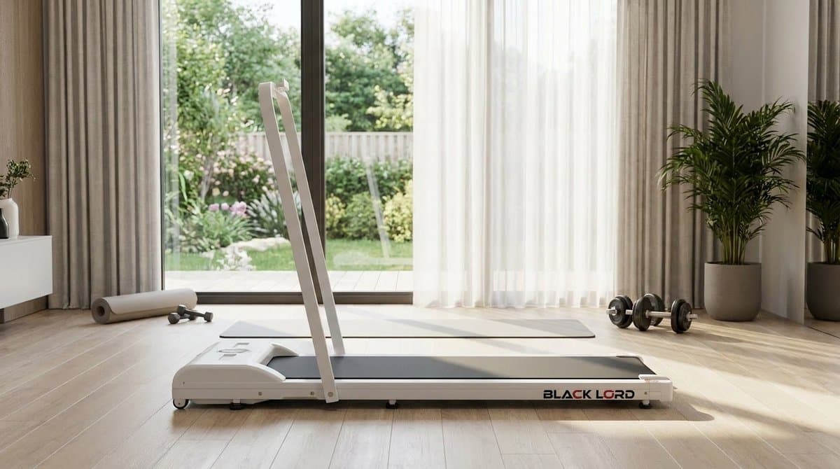 Loopband inklapbaar voor thuis en kantoor – House&Garden MotionFlex Pro Walking Pad met Bluetooth, Handgreep, LED Display, 1-12 km/u, Compacte Onder Bureau Loopband, Fitness Wandelband, Hardloopband voor Thuisgebruik – Wit thumbnail 4