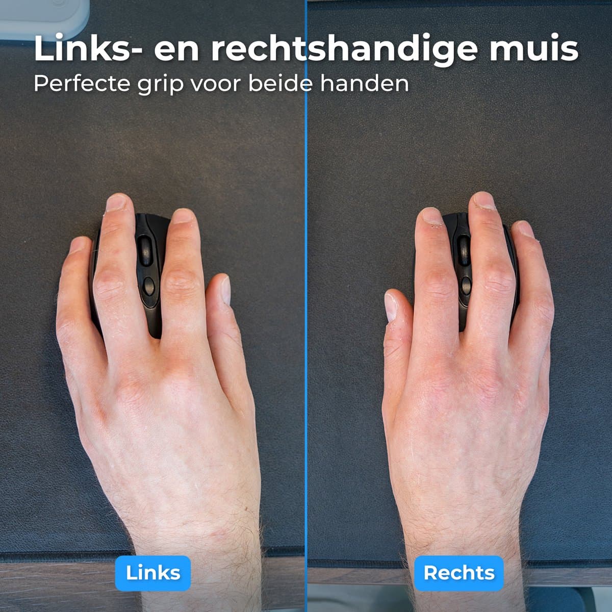 Nuvance Draadloze Muis - Bluetooth Muis - Muis Draadloos - Ergonomische Muis Rechtshandig & Linkshandig - Stil - Computermuis thumbnail 7