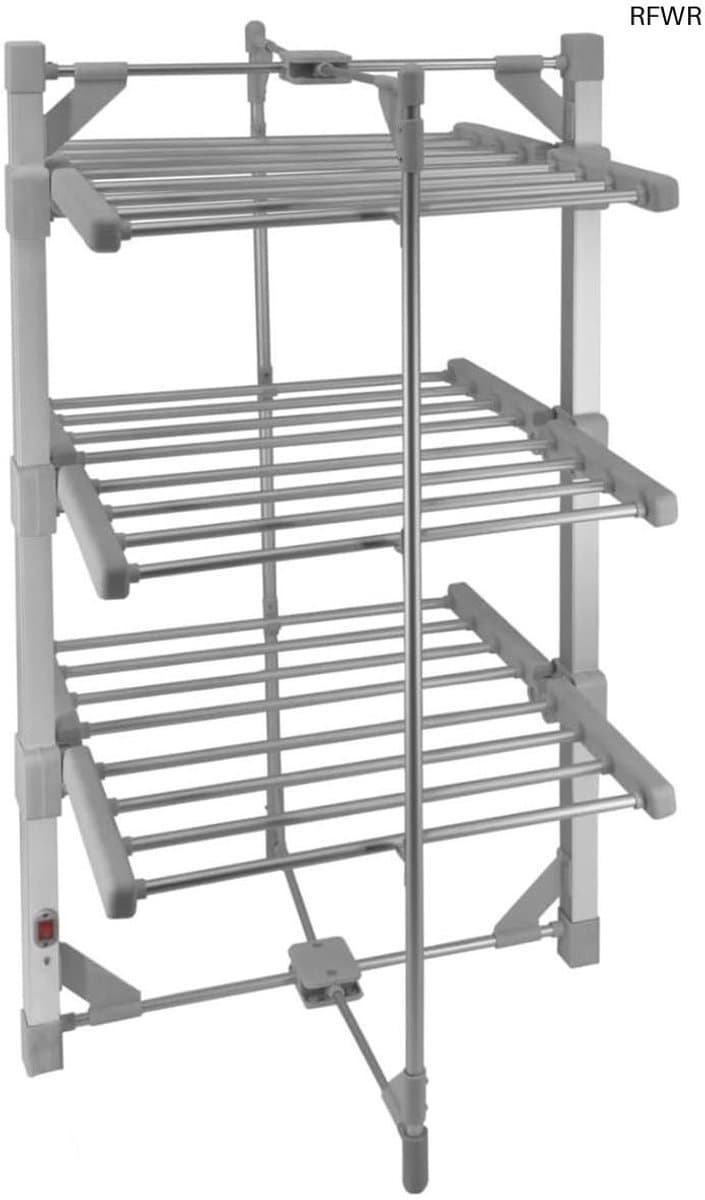 Electric Heated Dryer Drying Racks 3 Layers 21m Drying Rack 15kg Capacity 50-55°C 220W Indoor Clothes Rack Foldable and Portable Clothes Rack 24 Rack Energy Efficient Quick Dry 6 Clothes Pegs