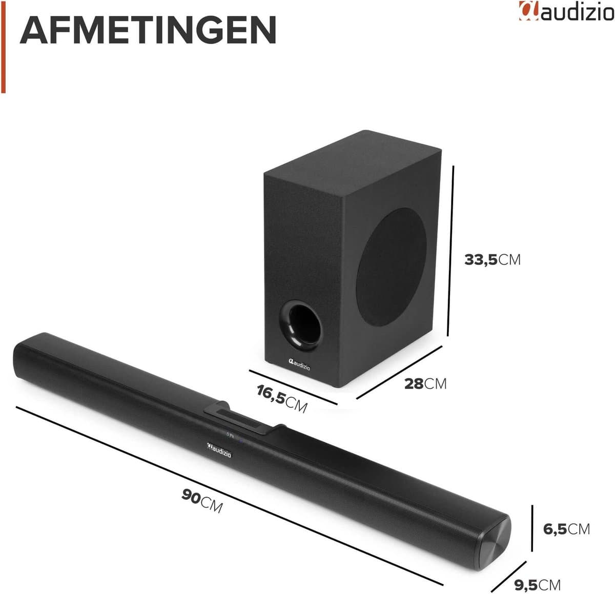 Soundbar - Audizio SB92S - HDMI-ARC - Bluetooth - 150 Watt - Optisch - Soundbar met subwoofer thumbnail 8