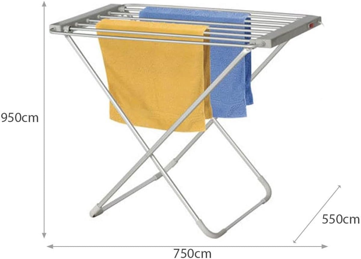 Elektrisch Droogrek - Aluminium Droger - Snel Kleding Drogen - 6 Aluminium Stangen - 6 Meter Drooglijn - Grijs thumbnail 3