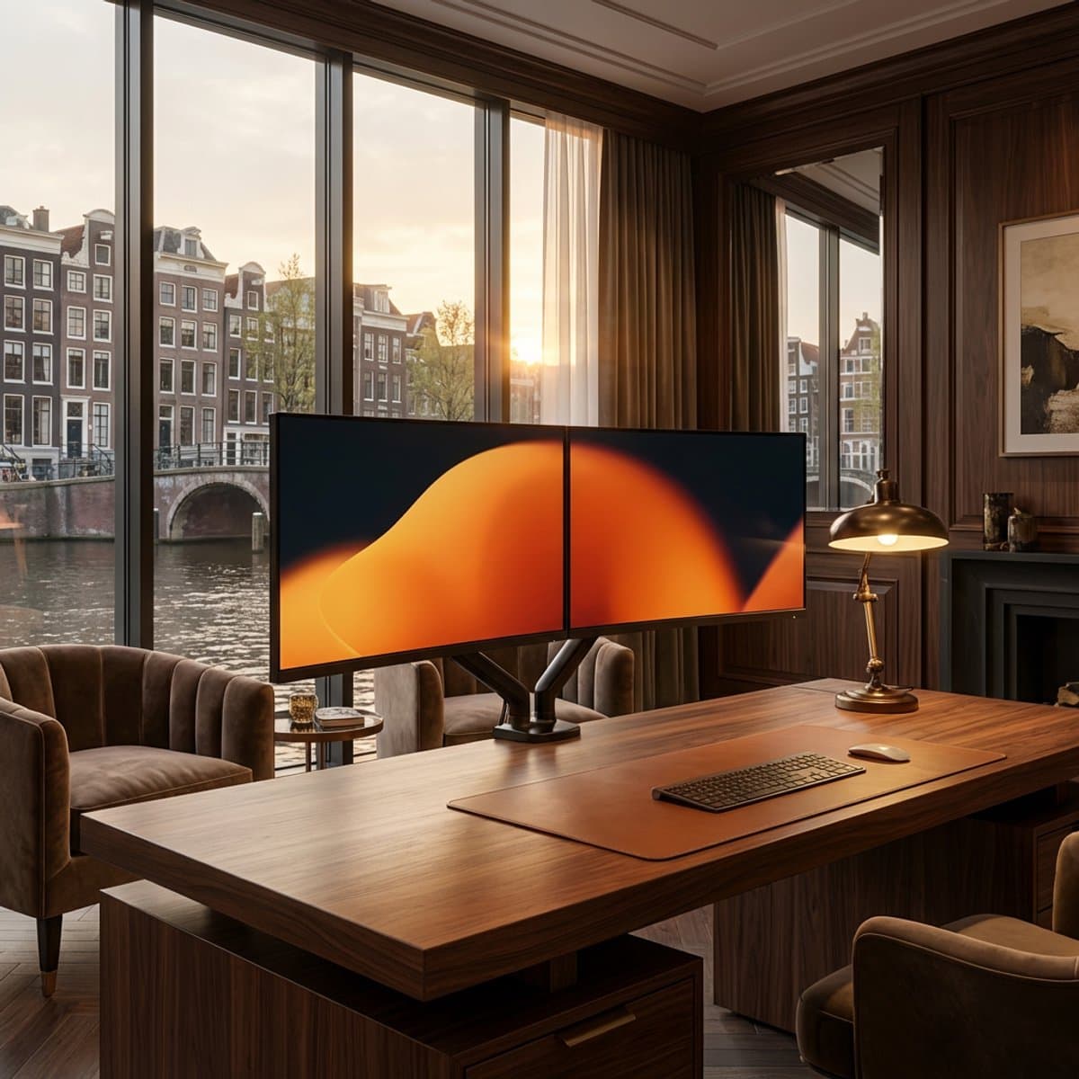 Alberenz® Dubbele Monitor Arm Zwart 2026 met USB-C & USB-A – Verstelbare Monitorbeugel met Gasveer – Tot 35" / 11 kg per Scherm – Ergonomisch & Ultrawide Geschikt – VESA 75x75 & 100x100 thumbnail 8
