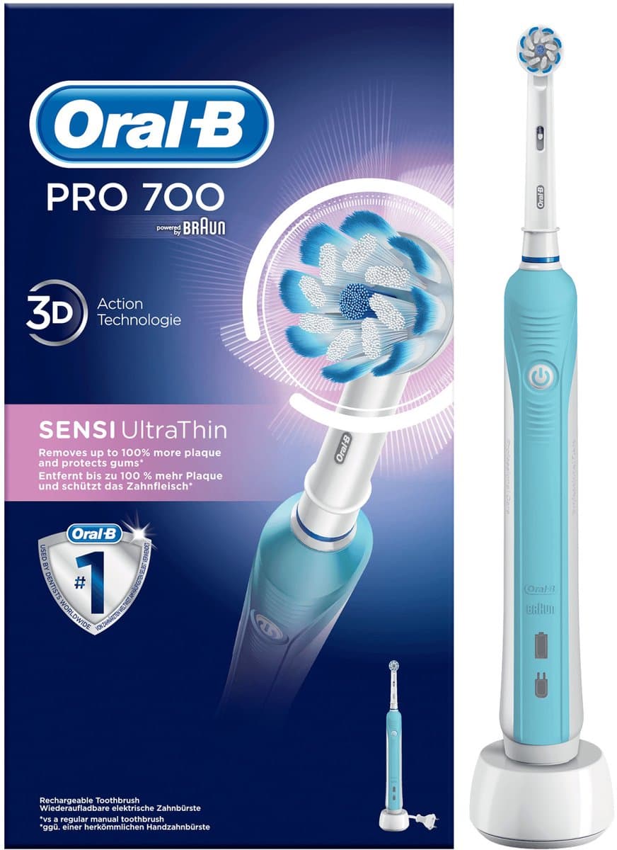 Oral-B PRO Pro 700 - Sensi-Clean - Elektrische Tandenborstel - Wit thumbnail 5