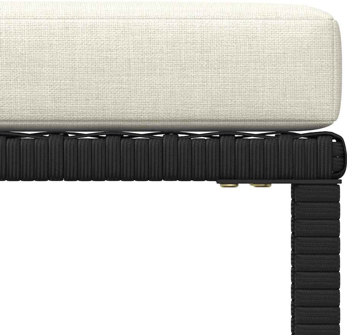 vidaXL - 4-delige - Loungeset - met - kussens - poly - rattan - zwart thumbnail 7