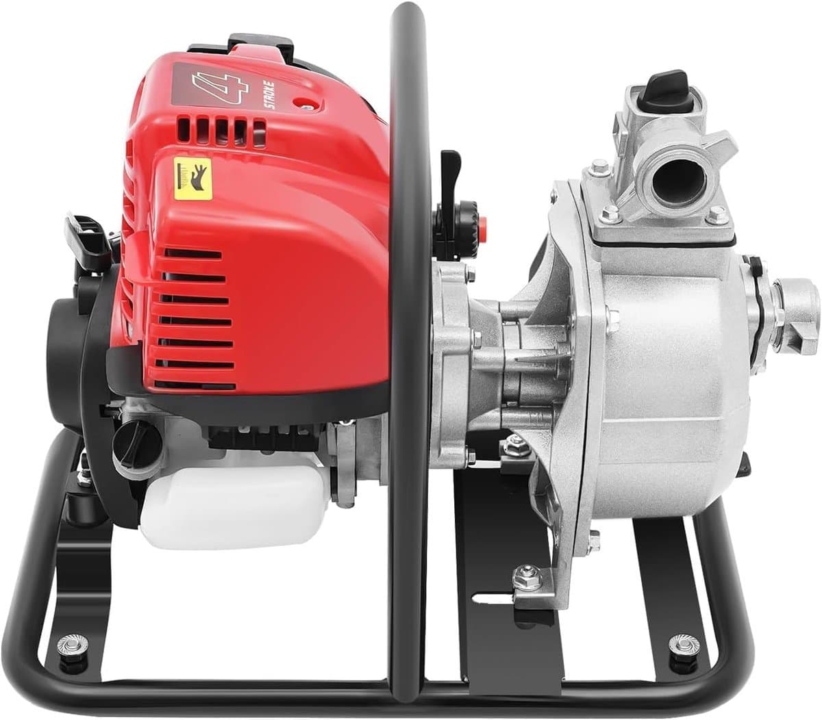 Waterpomp Benzinemotor - Vuilwaterpomp Hogedruk - Tuin Irrigatie Drainage - Viertakt Motor - 30 Meter Opvoerhoogte - Zilver Rood Zwart thumbnail 6