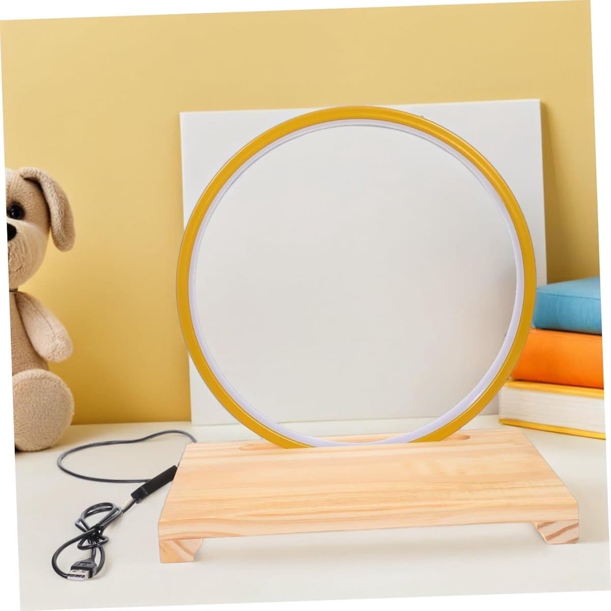 Decoratieve Standaard - Verlicht Voetstuk - Ornamenten Presenteren - LED Lichtring - 30 x 30 x 20 cm - Goud thumbnail 2