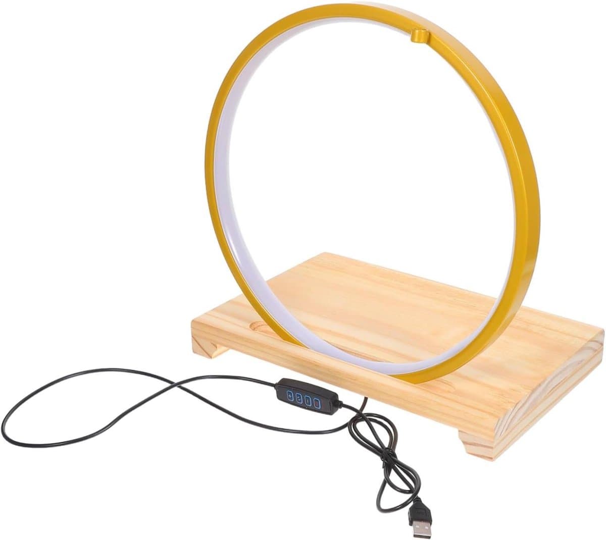 Decoratieve Standaard - Verlicht Voetstuk - Ornamenten Presenteren - LED Lichtring - 30 x 30 x 20 cm - Goud