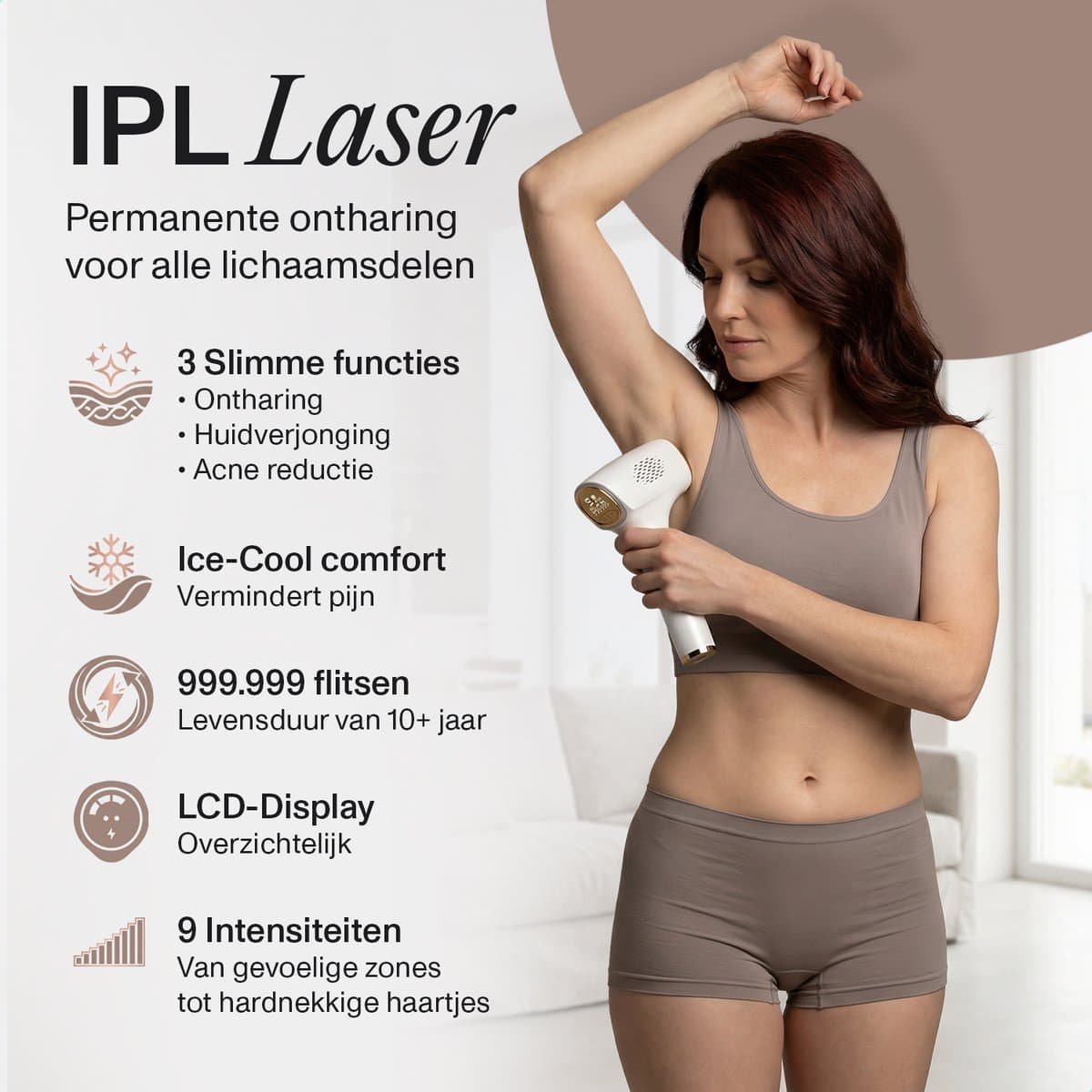 Nawy® IPL Laser Ontharingsapparaat - Laser Ontharing - Pijnloos Ontharen met Ice Cooling - Permanente Ontharing voor alle Lichaamsdelen - voor Mannen en Vrouwen - 999.999 Flitsen - Inclusief Beschermbril en Scheermes - Epileerapparaat Dames thumbnail 2