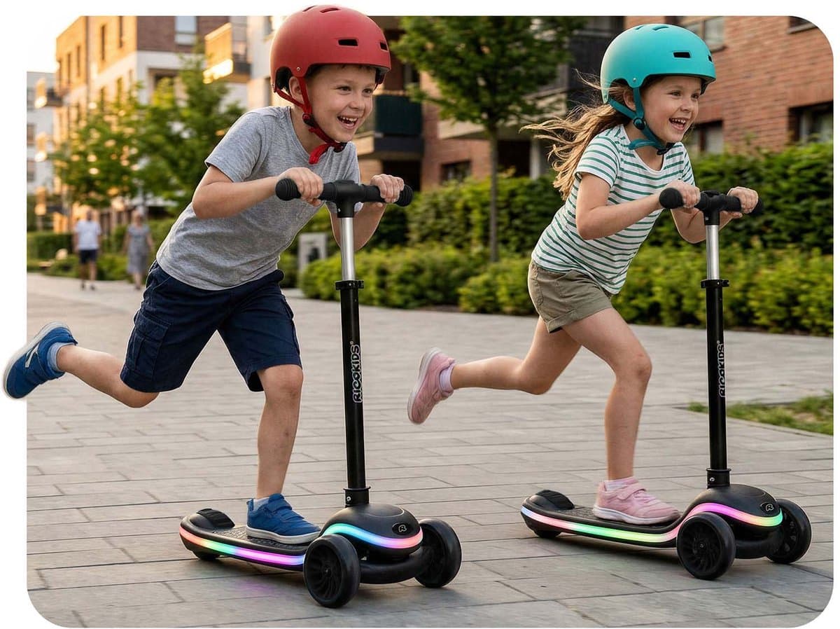 RicoKids Leddi - Kinderstep - LED Dek - Zwart - Drie Wielen thumbnail 2