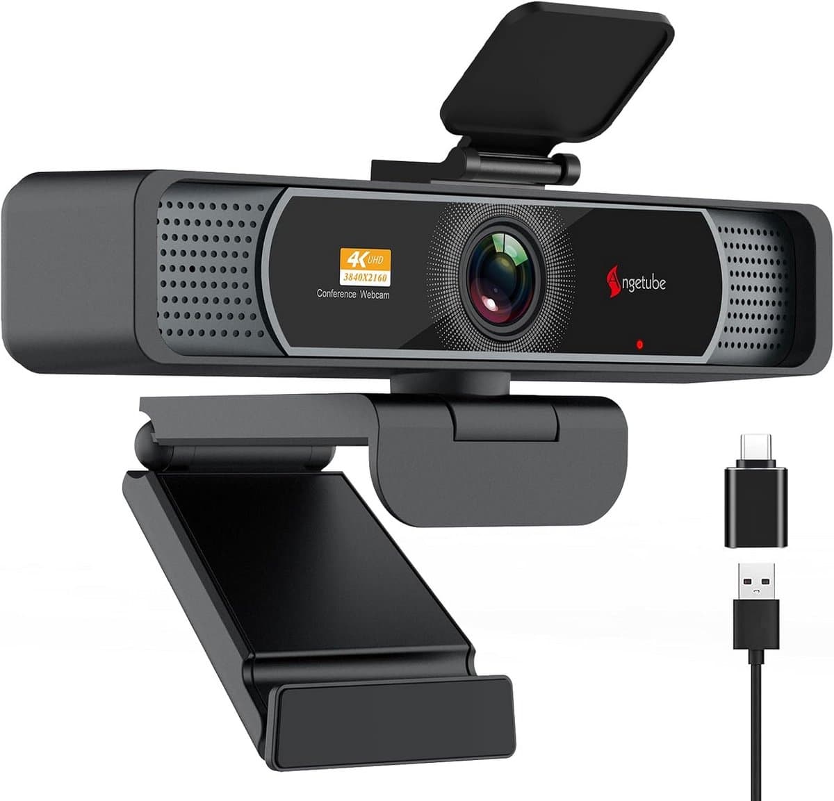 4K Streaming Camera - Webcam PC - Professionele Conferenties - 120° Ultra-Wide Hoek - 1080p@60FPS - Zwart - afbeelding 1