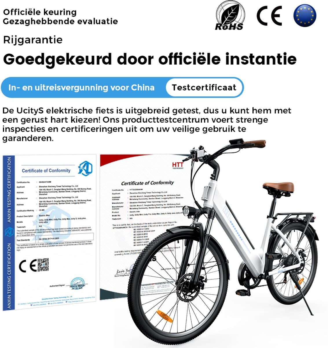 iScooter Elektrische Fiets UcityS 26" Wit – Elektrische Mountainbike met Shimano 7 versnellingen, verwijderbare 36V 13Ah accu, 6/10/15/20/25 km/u, dubbele schijfremmen, app-ondersteuning & LCD-scherm – Ideaal voor woon-werkverkeer en stadsritten thumbnail 7