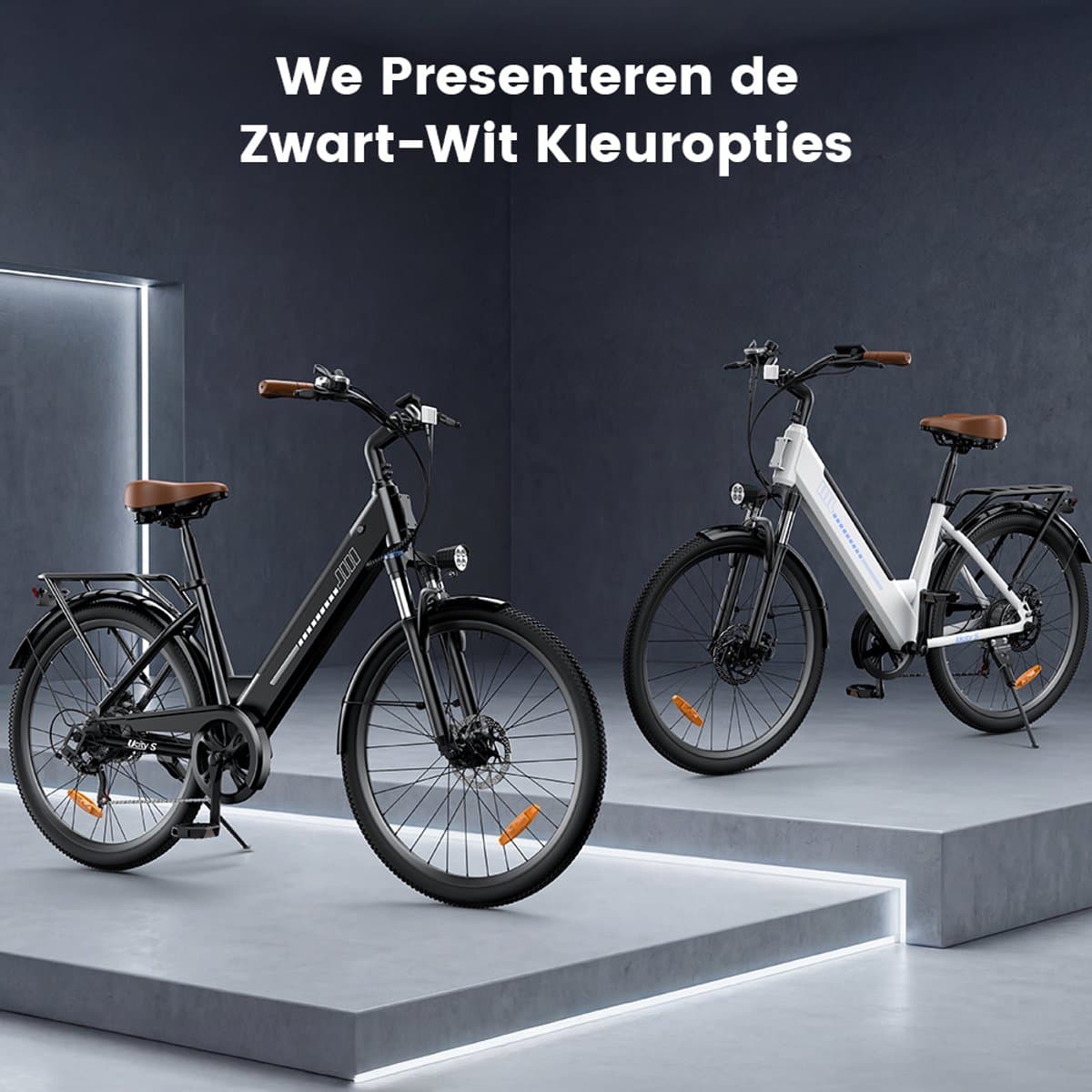 iScooter Elektrische Fiets UcityS 26" Wit – Elektrische Mountainbike met Shimano 7 versnellingen, verwijderbare 36V 13Ah accu, 6/10/15/20/25 km/u, dubbele schijfremmen, app-ondersteuning & LCD-scherm – Ideaal voor woon-werkverkeer en stadsritten thumbnail 2