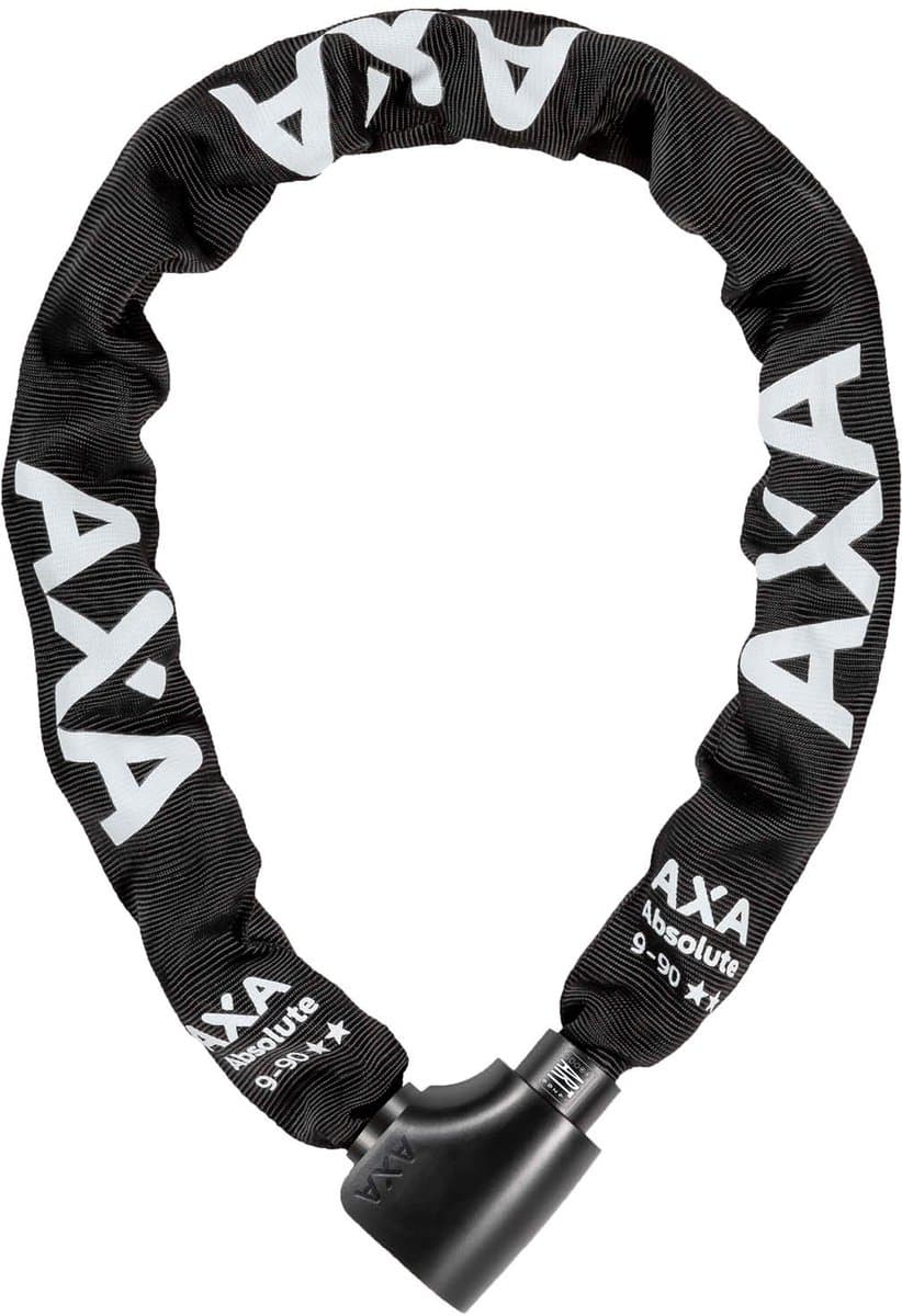 AXA Absolute 9-90 ART 2 Kettingslot – 90 cm – Fietsslot met keurmerk – Sterk slot met stalen ketting – Voor elektrische fiets, fatbike en bakfiets – Inclusief sleutelservice