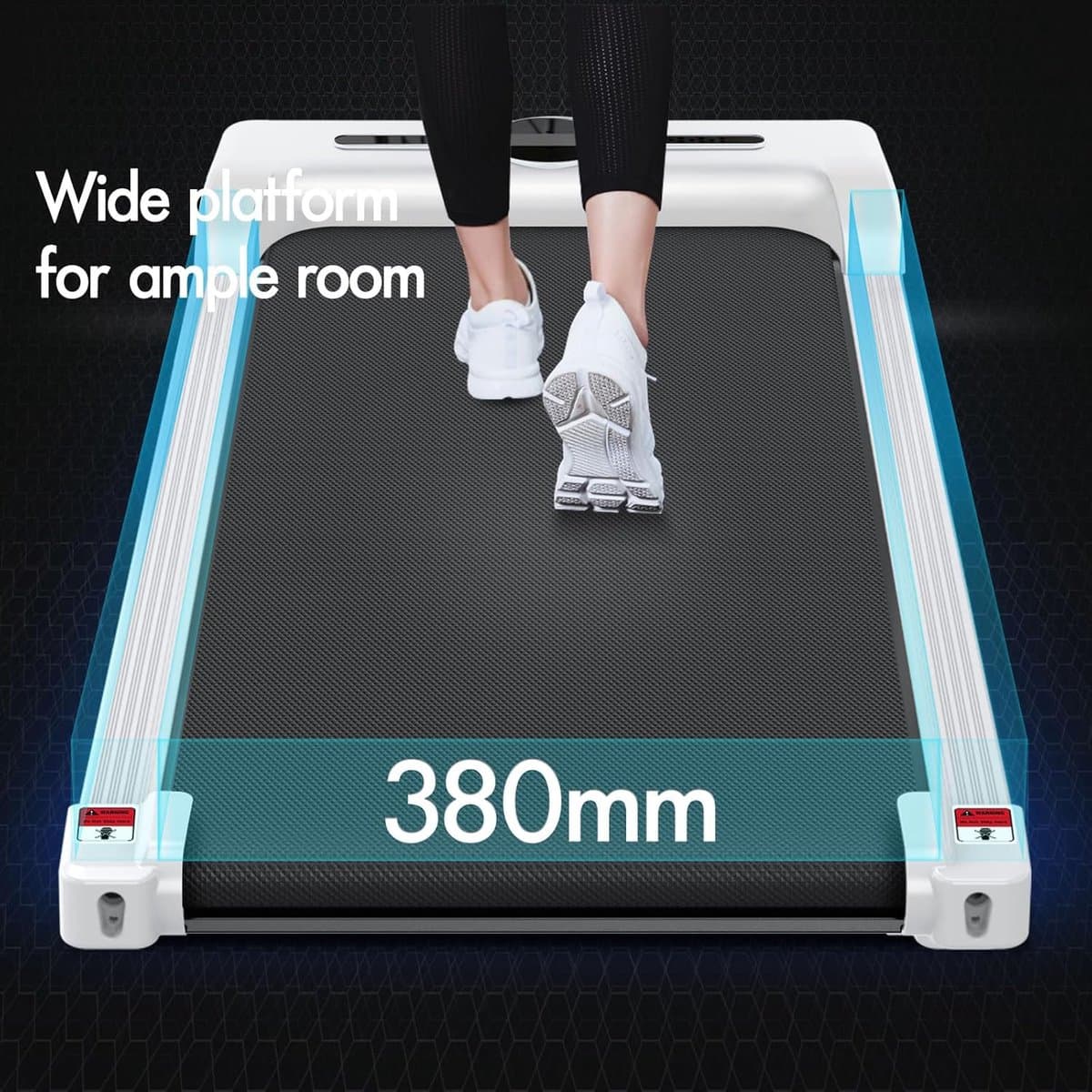 Loopband inklapbaar voor thuis en kantoor – House&Garden MotionFlex Pro Walking Pad met Bluetooth, Handgreep, LED Display, 1-12 km/u, Compacte Onder Bureau Loopband, Fitness Wandelband, Hardloopband voor Thuisgebruik – Wit thumbnail 2