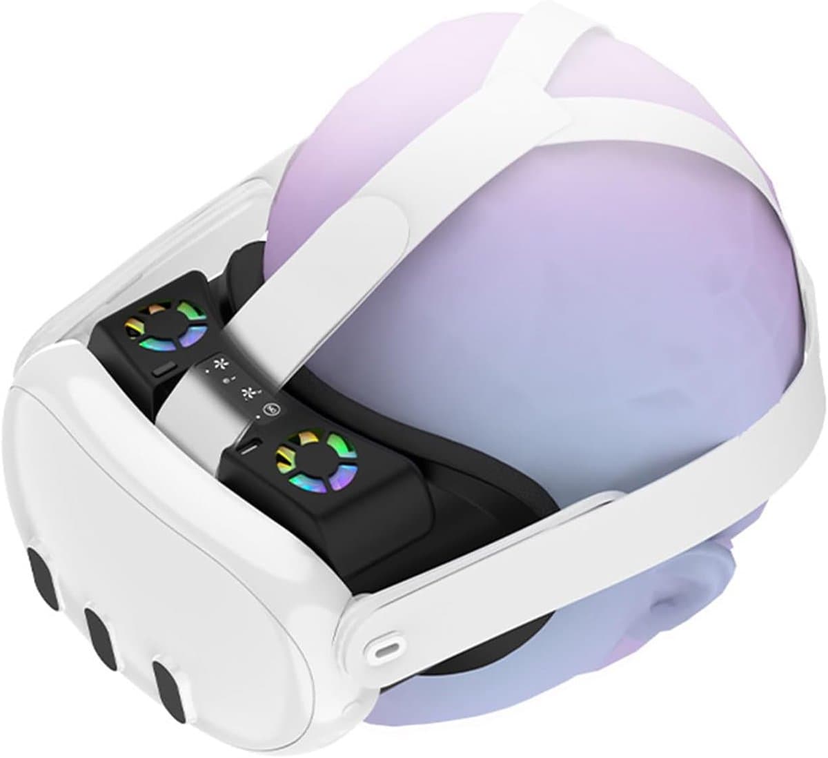 VR Headset Ventilator - Gezichtsbedekking Koeler - VR Gaming - RGB Verlichting - Voor Meta Quest 3 - Wit thumbnail 7
