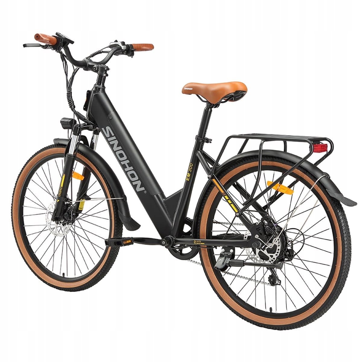 SINOHON EM300 26‘’ Elektrische Fiets – 250W Motor, 36V 15,6Ah Accu, 100km Bereik, 7-Speed Shimano – LED-Koplamp thumbnail 6