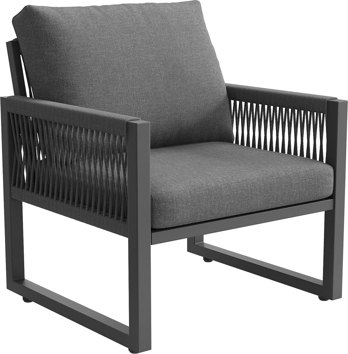 Loungeset Tuin 6-7 Personen met Eettafel - Tuinmeubelset met 3-Zits Bank, 2 Fauteuils en Bankje - Weerbestendige Lounge Dining Set voor Tuin, Terras en Balkon - Grijs thumbnail 6