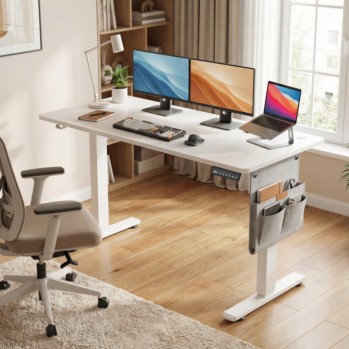 SONGMICS - Zit Sta Bureau - Elektrisch - 180 x 80 cm - Geheugenfunctie voor 4 Hoogtes - Voor Kantoor thumbnail 3