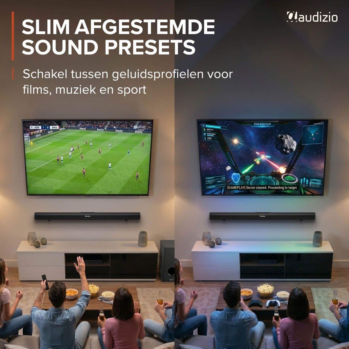 Soundbar - Audizio SB92S - HDMI-ARC - Bluetooth - 150 Watt - Optisch - Soundbar met subwoofer thumbnail 6