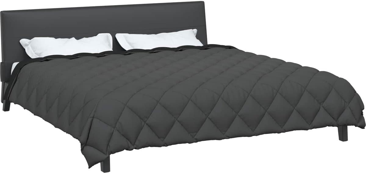 vidaXL - Winter - Duvet - Zwart - en - Anthraciet - 220 - x - 240 - cm - Microvezel thumbnail 8