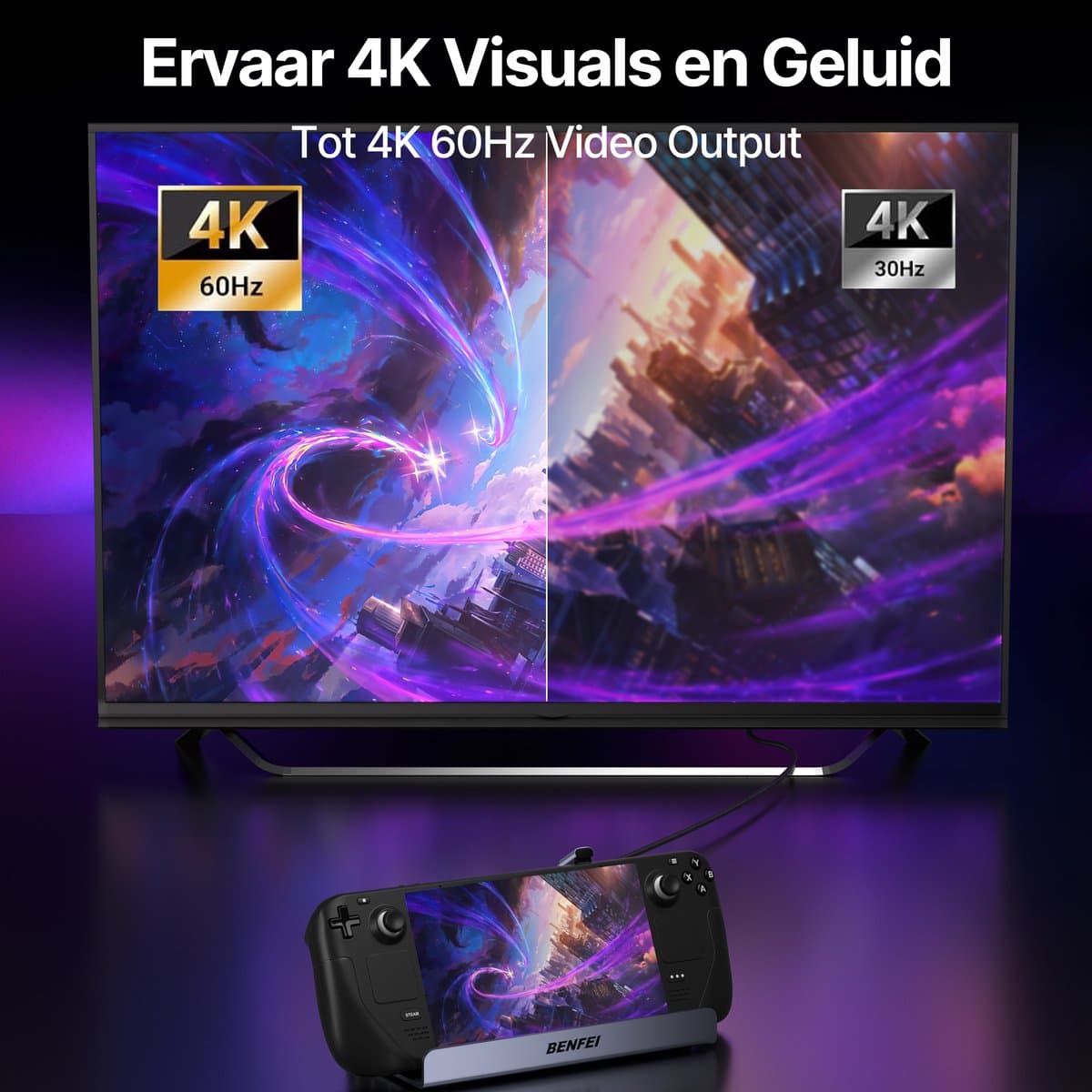 Benfei 6in1 Hub met 4K 60Hz en gigabit ethernet thumbnail 5