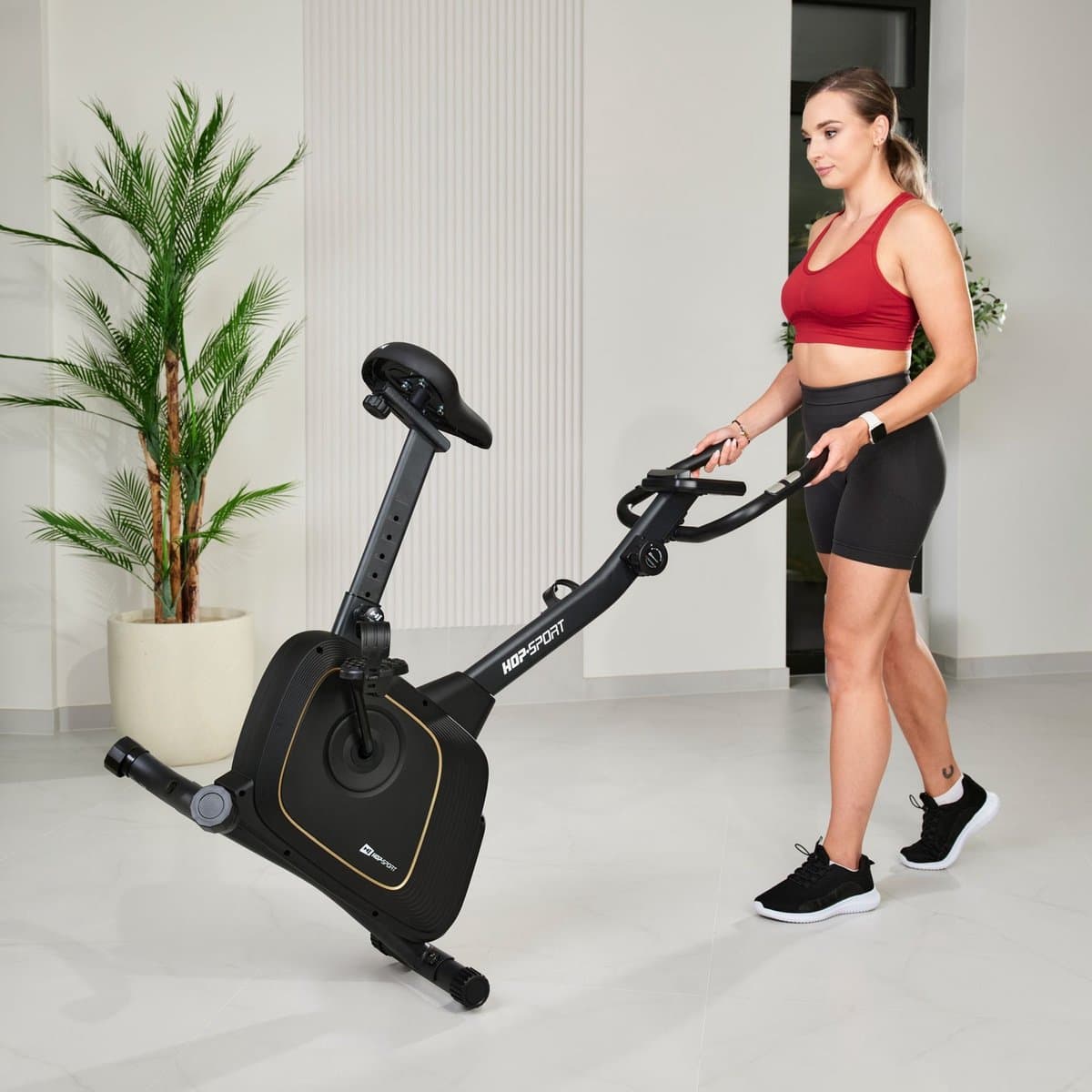 Hop-Sport Nexon – Hometrainer – Stil magnetisch – Bluetooth & Kinomap – 8 weerstandsniveaus thumbnail 4