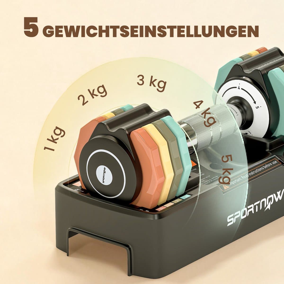 Sportnow Dumbbell Set-Gesmeed staal-28L x 10,6B x 10,4H cm-Veelkleurig thumbnail 6