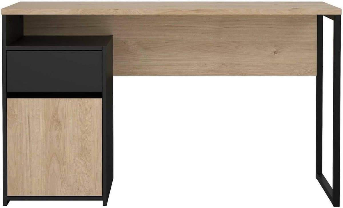 Bureau Hoekbureau - Werkstation Tafel - Thuiswerken Studeren - Ruimtebesparend Design - 130 x 48 x 77 cm - Eiken Zwart thumbnail 7