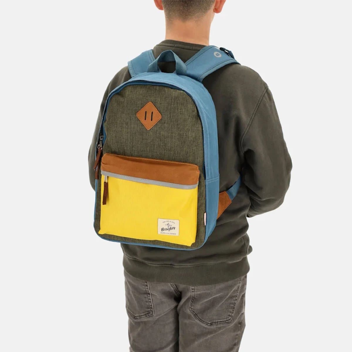 Beagles Originals Mulit Color Rugzak - School Tas - Rugtas - Kinderrugzak - 6-10 Jaar - Tablet Vak - Chromebook Vak - Olijfgroen thumbnail 7