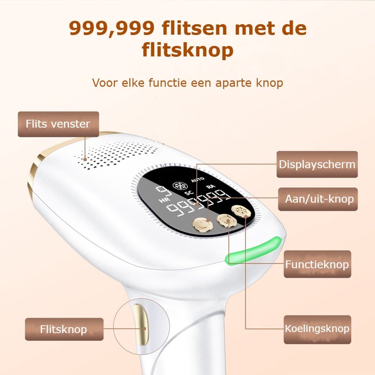 IPL Laser Ontharingsapparaat - Ice Cooling - 999.999 flitsen