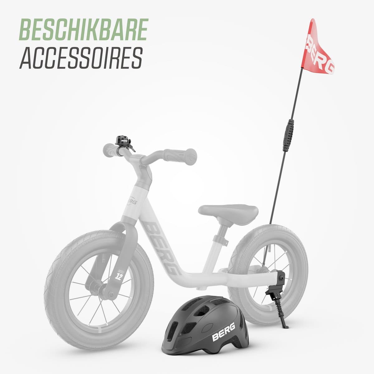 BERG MOOV12 Loopfiets - 2,5+ jaar - 12 inch - Lichtgewicht - Comfortabele luchtbanden - Verstelbaar Stuur en Zadel - Sage Green thumbnail 5