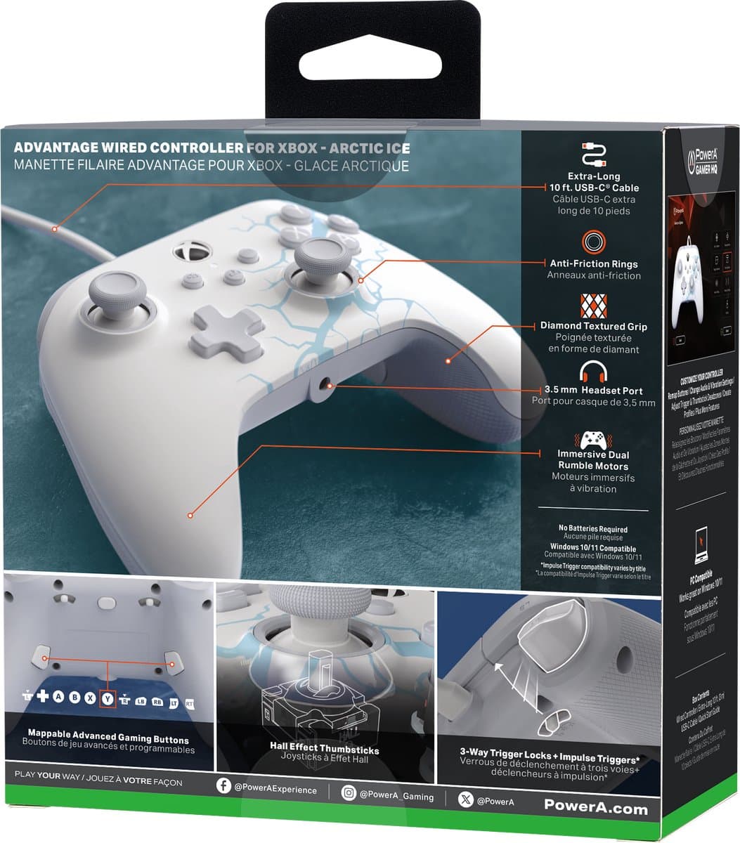 PowerA Advantage Bedrade Controller voor Xbox Series X|S Arctic Ice - Wit thumbnail 6