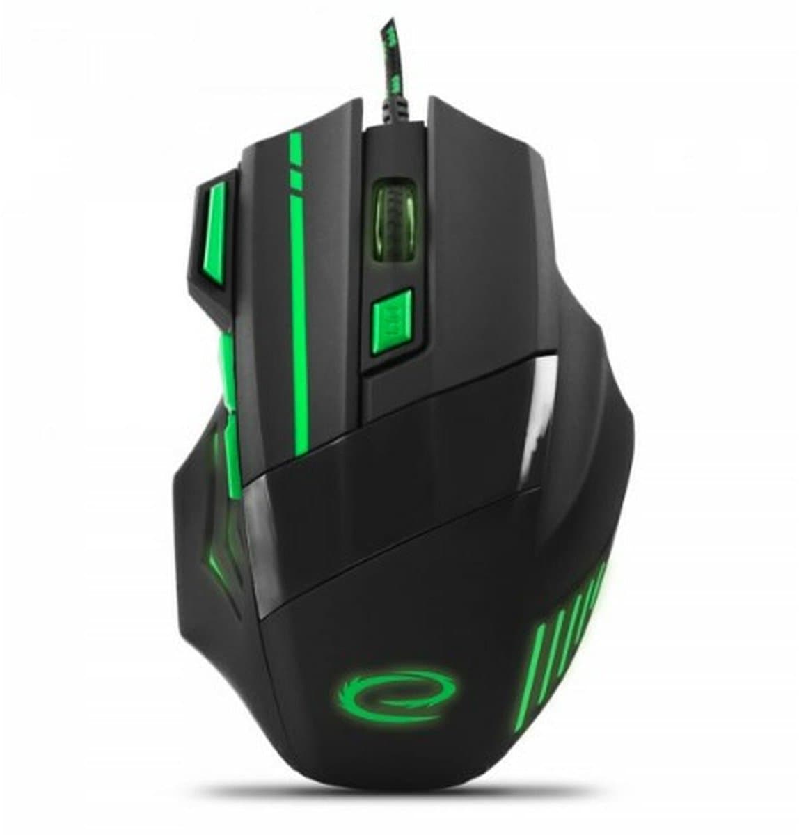 Esperanza Bedrade Optische Muis Voor Pc, Laptop En Gaming 7D Usb Wolf Zwart
