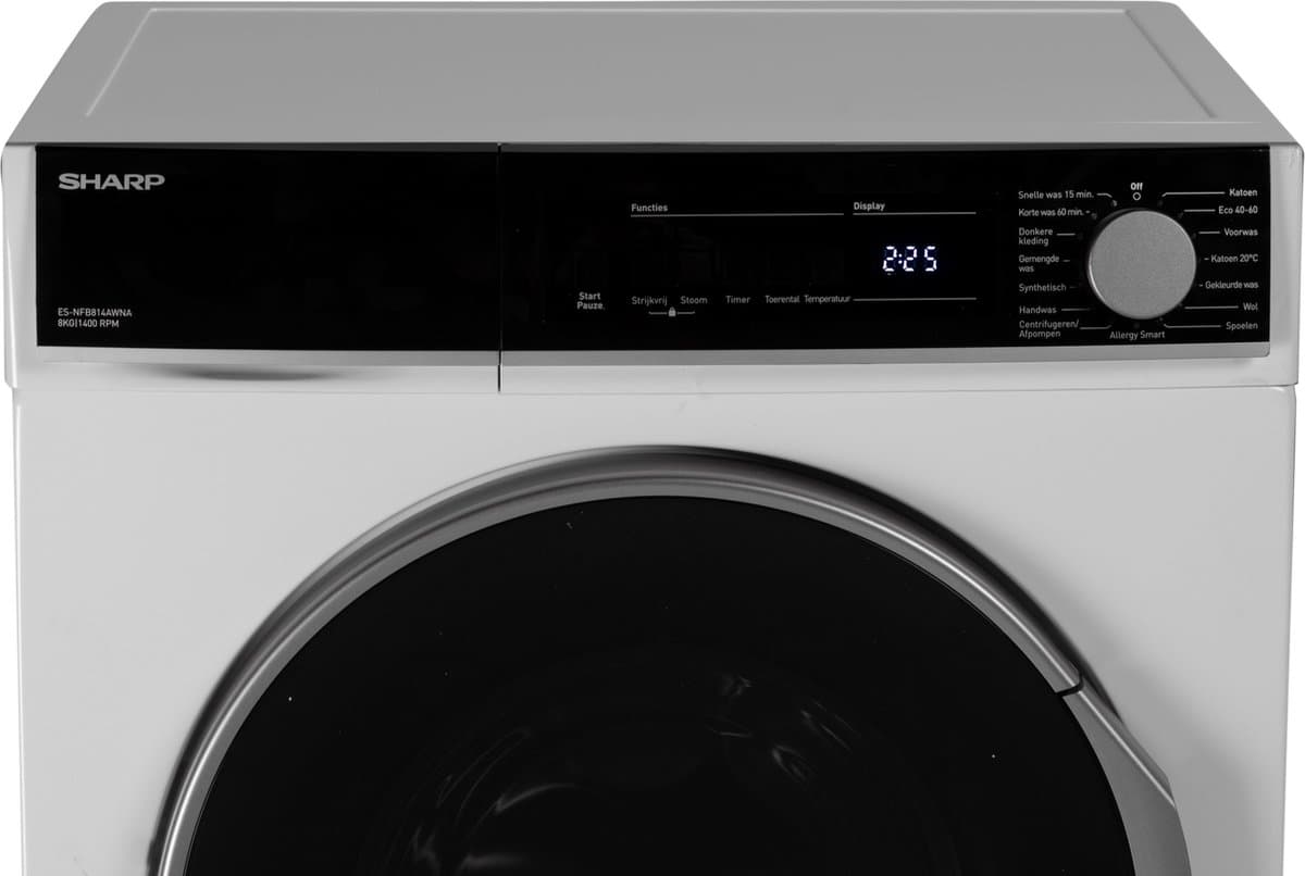 Sharp ESNFB814AWNABX wasmachine 8 kg, energielabel A thumbnail 6