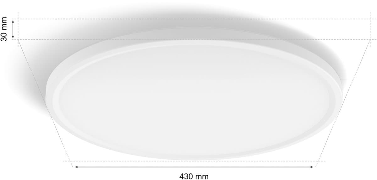 Hue Devote minimalistische plafondlamp M Gelijkmatige lichtverdeling ⌀42,1 cm Tot 2900 lumen Matwit kunststof thumbnail 7