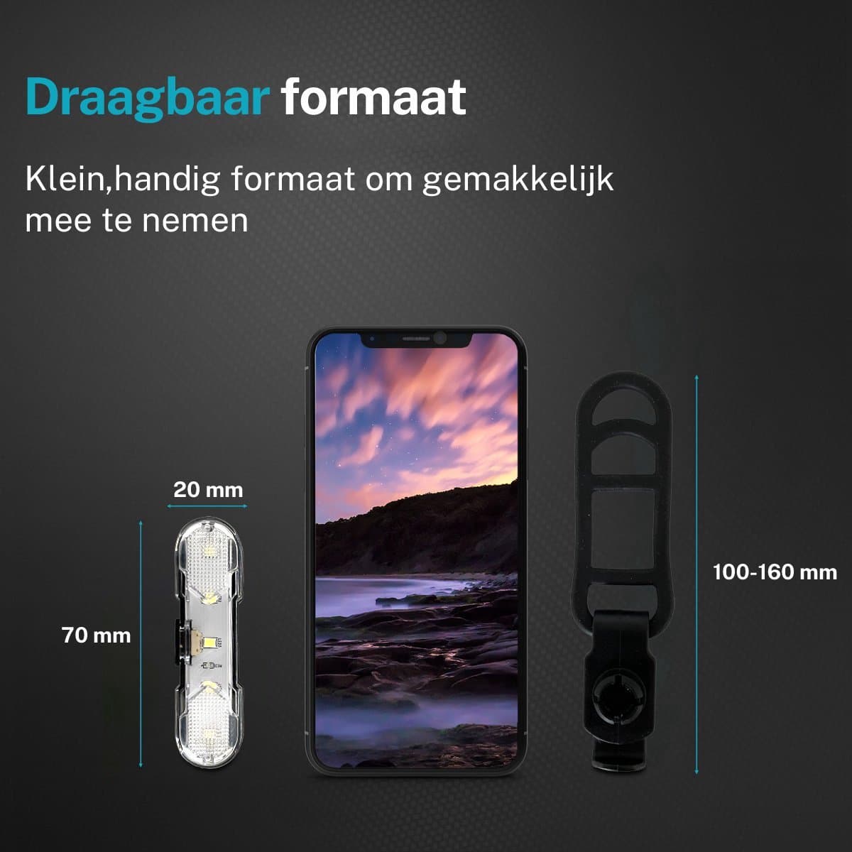 TRANSNECT® - Fietsverlichting LED set - Fietslampjes voor en achter licht - 6 lichtstanden - USB oplaadbaar - Draagbaar - Waterdicht thumbnail 8