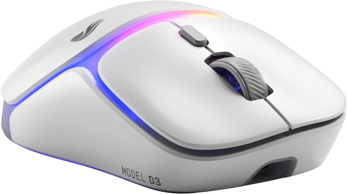 Glorious Gaming - draadloze gamingmuis Model D3 - Uitwisselbaar InfinitePlay-batterijsysteem, 8k polling, 130M click optische schakelaars, licht gewicht van 69 g, 30K DPI optische sensor, RGB - Wit thumbnail 5