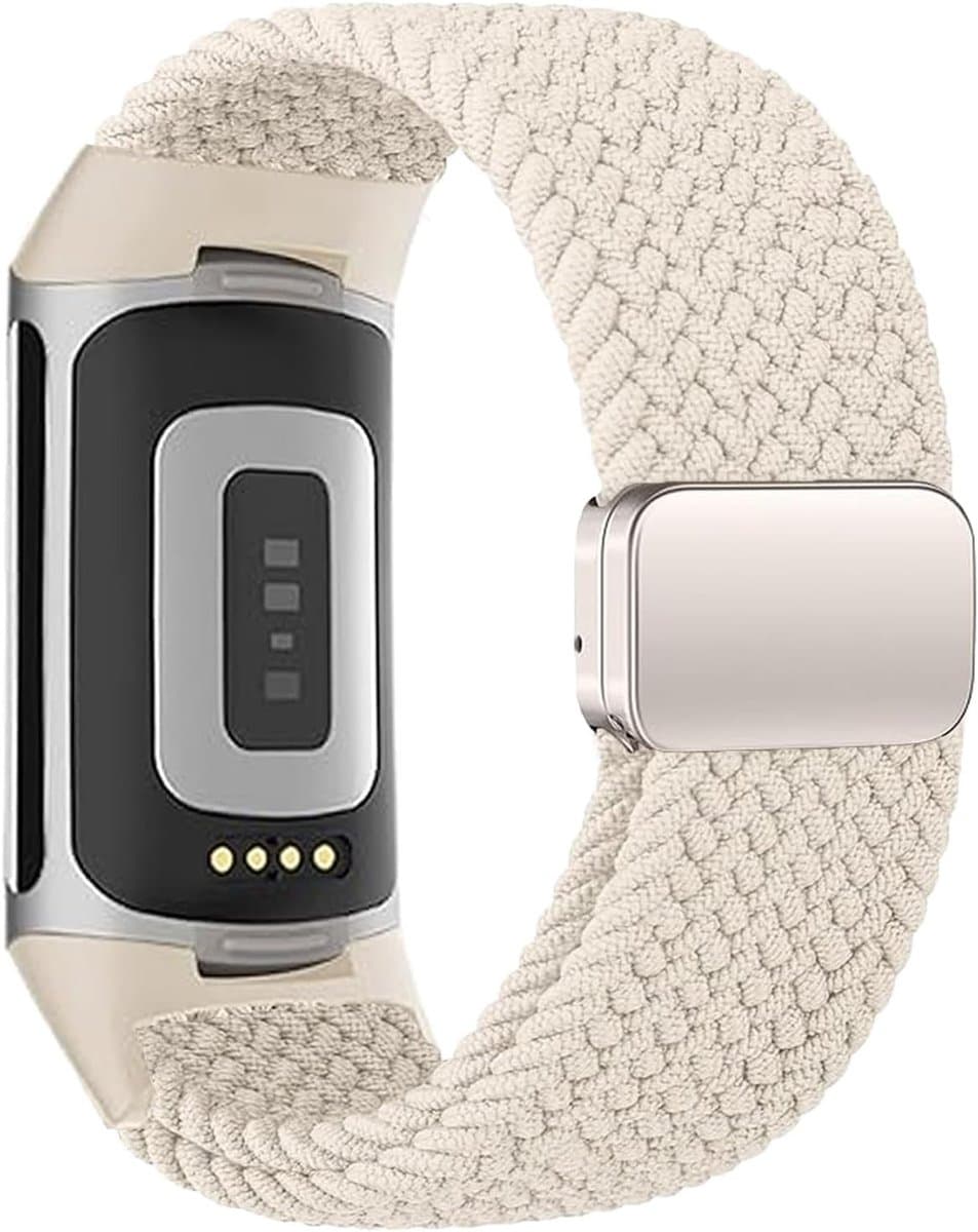Nylon Fitbit Charge 6 Horlogebandjes van Magnetisch Rekbaar Stof voor Draagcomfort en Aanpassing - Vervangende Band voor Fitness Tracker voor Mannen en Vrouwen