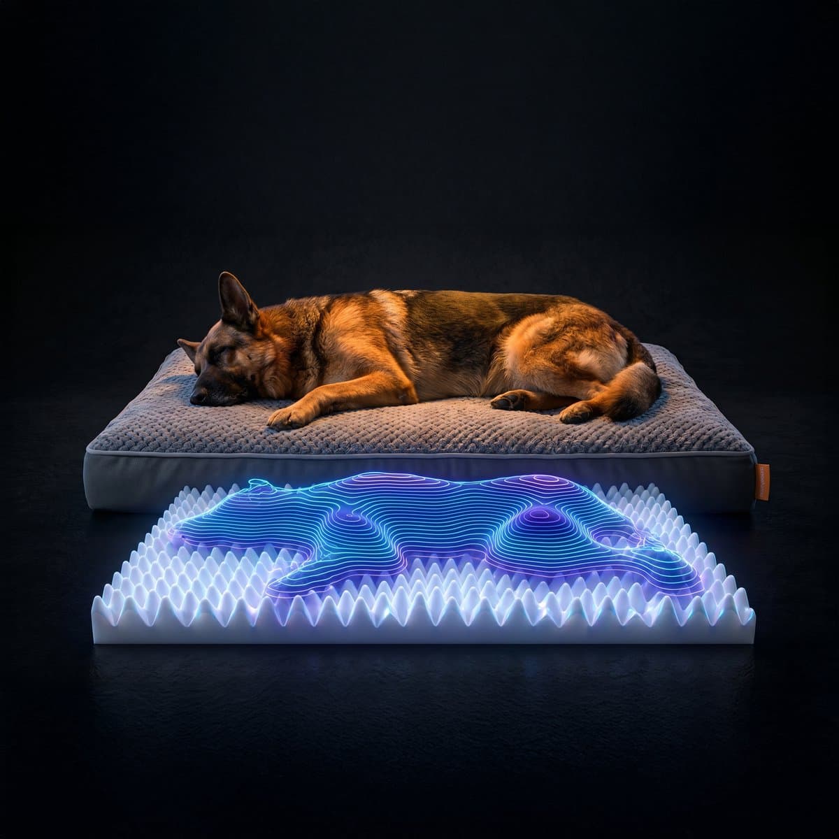 Happysnoots® Orthopedisch Hondenkussen - XXL Hondenmand 100 x 70 x 12 cm - Wasbaar Hondenbed Voor Grote Honden - Grijs met Rits thumbnail 7