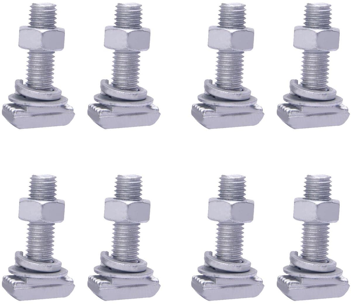 Dailygoods - 8 stuks T-sleuf-adapter, M12 roestvrijstalen groefstenen, groefstenen voor dakdragers, kan worden gebruikt voor de reparatie van fietsen, dakdragers, ski-uitrusting en lastbegrenzers