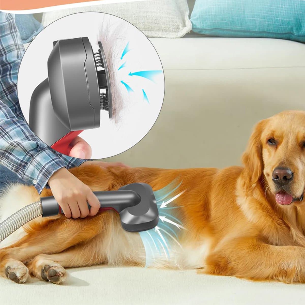 2-in-1 huisdierborstelset voor Dyson V7/V8/V10/V11/V15 – Huisdierborstelset – Voor katten en honden – Huisdierverzorging – Zelfreinigend en zacht – Grijs-rood thumbnail 6