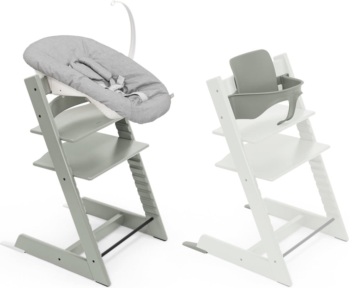 Stokke Tripp Trapp-kinderstoel, gletsjergroen (inclusief stoel en babyset2) met newbornset - veilig, verstelbaar, ergonomisch ontwerp - afbeelding 1
